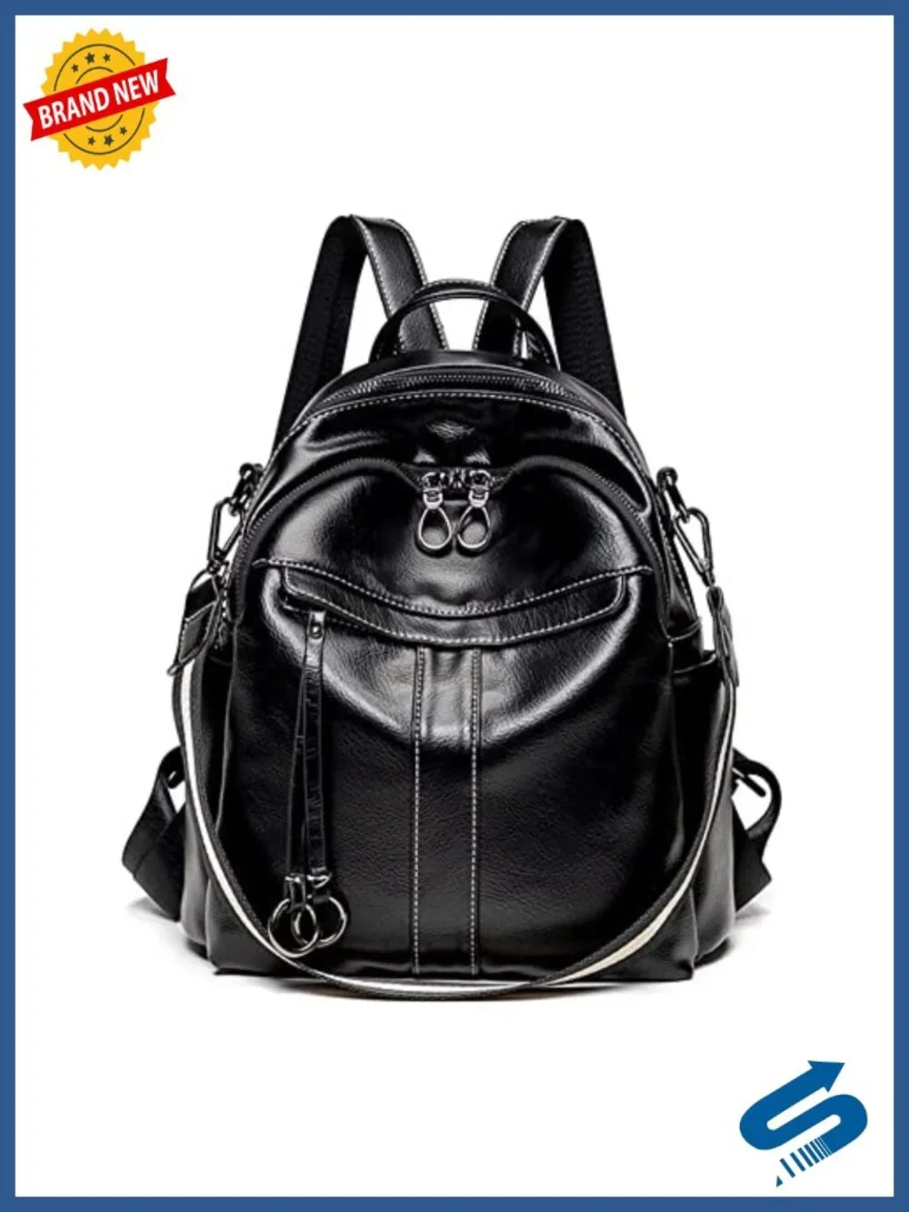Medium Leather Backpack Purse Women Fashion Rucksack PU Leather Shoulder Bag
